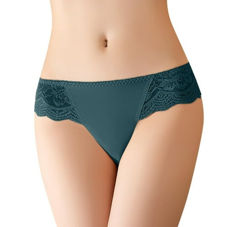 

Ladies Comfort Thong Ice Silk Seamless Low Waist T Pants Panties 5 Pack
