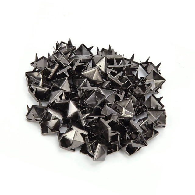 100 PCS 9MM Brass Copper Square Rivets Bag Leather Clothing Shoes Rivet Handicraft Accessories for Leather Decoration Four Colors