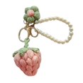 thumbnail image 2 of SmartBy Crochet Flower Keychain Handmade Flower Fruit Bag Charm Cute Keychain Pendant with Faux Pearl Chain Accessory for Girls Women Keys Backpack, 2 of 7
