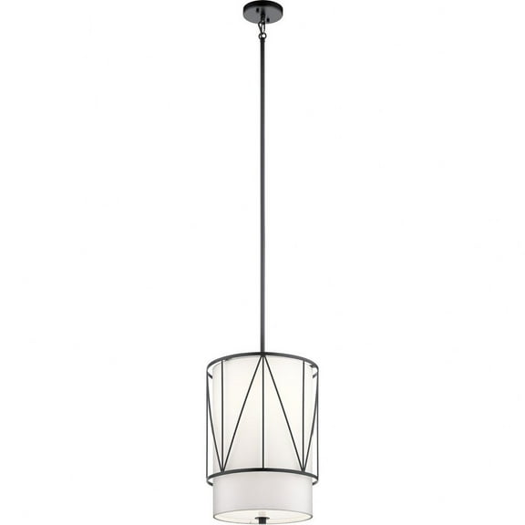 52073BK Kichler Lighting Birkleigh - 1 light Pendant - with Transitional inspirations - 18.25 inches tall by 12 inches wide-Black Finish