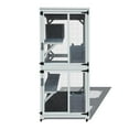 thumbnail image 2 of Pefilos 71" Outdoor Cat House Catio Cat Enclosures on Wheels Kitty House with Resting Box, Waterproof Asphalt Roof, Gray, 2 of 7