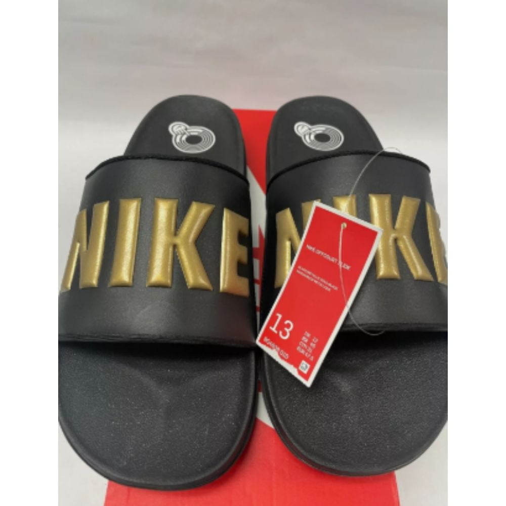 nike benassi gold black