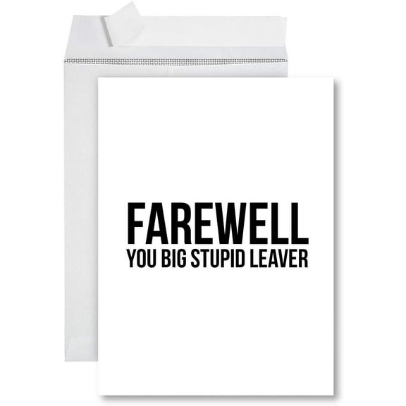 Koyal Wholesale Funny Jumbo Farewell Card With Envelope 8.5 x 11 inch, Funny Office Card, You Big Stupid Leaver
