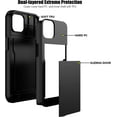 thumbnail image 3 of SOATUTO for iPhone 15 / 15 Plus / 15 Pro / 15 Pro Max 2023 Case with Card Holder Heavy Duty Protective Dual Layer Shockproof Hidden Card Slot Slim Wallet Case for Women&Men - iPhone 15,Black, 3 of 6