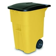 Rubbermaid Commercial FG9W2700YEL Brute 50-Gallon Square Plastic Rollout Container (Yellow)