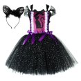 thumbnail image 2 of EliteGoogv Girls Halloween Dress Role Play Outfits Halloween Tutu Dress For Girls Role Play Halloween Costumes Purple 7Y, 2 of 9
