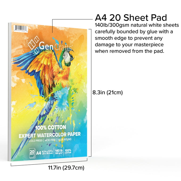 300 Sheets 3 Sizes Watercolor Paper 90 lb/ 160 GSM White Cold Press Paper  Pack Paint Water Color Paper for Kids Students Painting Beginners Artists
