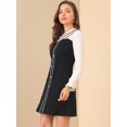 thumbnail image 4 of Unique Bargains Robe en Mousseline de Soie à Manches Longues avec Col en Forme de Poupée pour Femme, 4 of 6