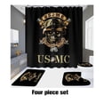 thumbnail image 3 of Injueey Tapiz de poliéster impermeable de aplicación única para cualquier lugar, cortina de ducha antideslizante, alfombrilla Contous Juegos de accesorios de baño K6 cuatro piezas, 3 of 6