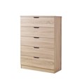 thumbnail image 2 of Semiocthome 5 Drawer Dresser Modern Storage Drawer Wood Organizer for Bedroom, Natural, Adult, 2 of 5