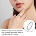 thumbnail image 4 of Anillo de mujer Sonducket Acero inoxidable Chapado en plata Tipo 1 Tamaño 9, 4 of 6