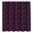 thumbnail image 3 of Cherry Blossom Shower Curtain, Spring Night Sakura Yozakura Pattern on Nocturnal Background, Fabric Bathroom Set with Hooks, 69W X 84L Inches Extra Long, Dark Purple Pink and Teal, by Ambesonne, 3 of 3