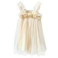 thumbnail image 4 of 2-3 Years Birthday Dress For Girls Tutu Dresses For Toddler Girls Baby Girls Tutu Dress Summer Sleeveless Princess Birthday Party Dresses Beige, 4 of 9