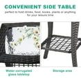 thumbnail image 5 of BOBOKY Outdoor Side Table with Storage Wicker Patio Side Table, Tempered Glass Top End Table for Balcony Porch Deck, 18"D x 18"W x 22.6"H,Grey, 5 of 8