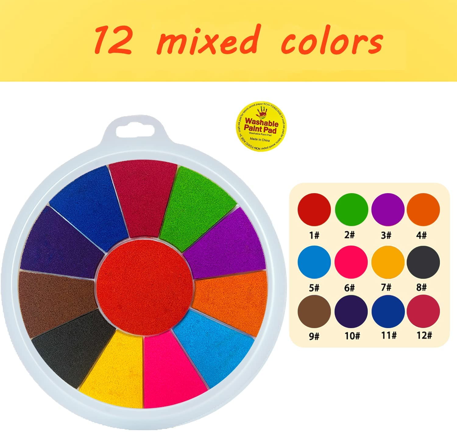 12 Colors Rainbow Multi Color Craft Ink Pad Stamps Partner DIY Color,Washable Finger Ink Stamp Pads for Kids, Paper, Wood Fabric,Scrapbook, Painting 12 Colors Rainbow Multi Color Craft Ink Pad Stamps Partner DIY Color,Washable Finger Ink Stamp Pads for Kids, Paper, Wood Fabric,Scrapbook, Painting
