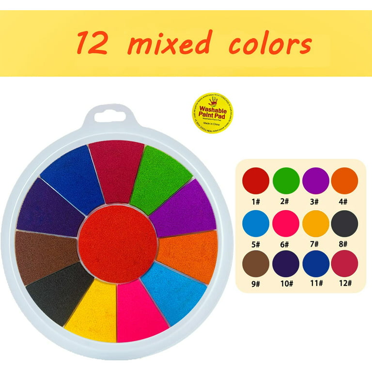 12 Colors Rainbow Multi Color Craft Ink Pad Stamps Partner DIY