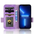 thumbnail image 5 of TECH CIRCLE Case For iPhone 12 Pro Max 6.7 inch,360 Protection Shockproof Embossed Triangle Pattern Design Magnetic Closure PU Leather Flip Holder Wallet Cover with Wrist Strap.Purple, 5 of 8