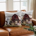 thumbnail image 3 of Farmhouse Animal Throw Pillow Cover Pig Cat Cow Cotton Linen Cushion Cover Throw Pillow Case with Invisible Zipper for Couch Sofa Bed Chair Car 26x26 Inch, 3 of 9