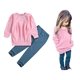 thumbnail image 1 of Cm C&M Wodro Ropa Para Niñas Pequeñas Conjunto De Camisetas De Manga Larga Y Pantalones Largos Cálidos De Invierno (Rosa 5-6 Años (130)), 1 of 1