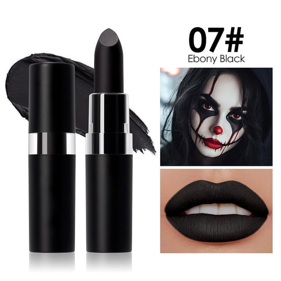 Matte Lipstick, Dark Lipstick, Long-Lasting Halloween Matte Lipstick for Spooky Makeup, Smooth Glide Matte Finish for Party and Cosplay Looks