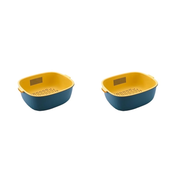 Cesta de verduras Bearachild PP drenaje multifuncional azul L 2Conjunto
