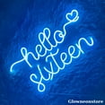 thumbnail image 3 of Glowneon Hello Sixteen Neon Sign, Hello Sixteen Led Sign, Girl Room Decor, Birthday Party Decor, 3 of 4