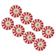 thumbnail image 2 of CIMAXIC 8PCS 7 Inches Paper Disposable Tray Delicate Gold-plated Stripe Tray Creative Birthday Party Accessories Cartoon Cake Paper Plate Thickening Paper Tray for Home Use Red Stripe Style, 2 of 4