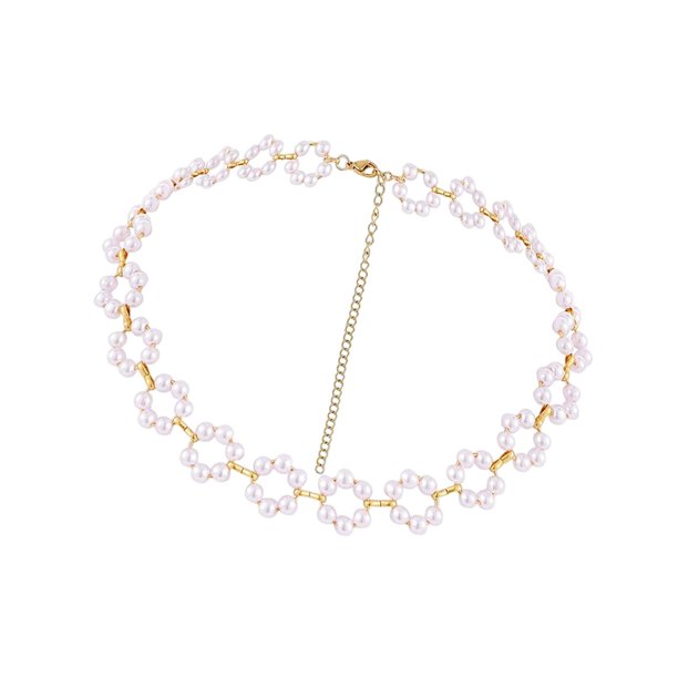 gargantilla de perlas simuladas,gargantilla de perlas simuladas collar moda mujer,gargantilla preciosa exquisita elegante,niñas cadena corta declaración novias joyería regalos