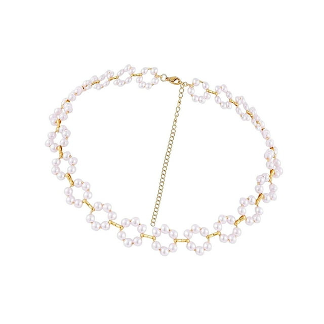 Gargantilla De Perlas Simuladas, Joyería Para Novias, Cadena Corta Blanca Para