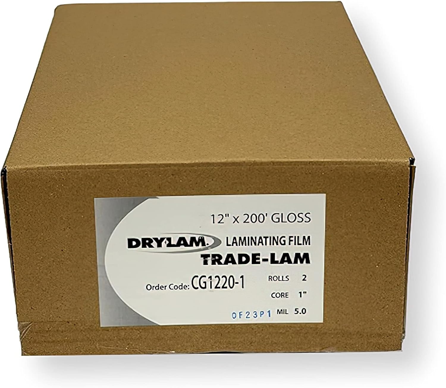 Dry-Lam CG1220-1 Trade-Lam Commercial Copolymer Gloss Laminating Film, Set of 2 Rolls; 12″ × 200′; 1″ Core; 5 Mil Thick; Melting Temperature of 230 °F; Crystal Clear Finish