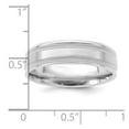 thumbnail image 3 of 14k White Gold 6mm Heavyweight Comfort Fit Brushed Satin/Polished Milgrain Grooved Edge Wedding Band Size 8, 3 of 5