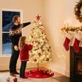 thumbnail image 3 of Pre-Lit Artificial Christmas Tree, Premium Hinged Design,Snow Flocked Full Prelighted Xmas Tree,Foldable Metal Stand, Party Decoration for Xmas Holiday, Green & White, 3 of 7
