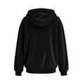 thumbnail image 5 of KHONTS Velvet Zip up Hoodie for Women Fashion Long Sleeve Hooded Sweatshirts Cozy Fall Winter Jackets Tops Black L, 5 of 5