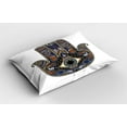 thumbnail image 2 of Ambesonne Hamsa Pillow Sham 2 Pack, Bohemian Vintage Eye Hand, 26"x20", Royal Blue Caramel Black, 2 of 3