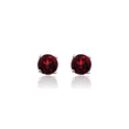 thumbnail image 3 of 14K Solid White Gold 3mm Red Garnet Studs Gemstone Solitaire Earrings January Birthstone Jewelry, 3 of 10