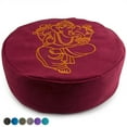 thumbnail image 1 of Peace Yoga Zafu Meditation Yoga Buckwheat Filled Cotton Bolster Pillow Cushion with Premium Designs - Elephant Burgundy 16" x 16" Inch, 1 of 7