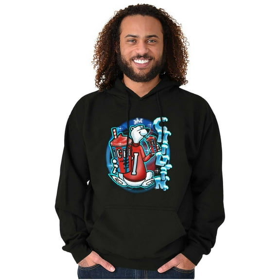 Airbrushed King Icee Bear Chillin Unisex Plus Size Hoodie Brisco Brands 2X