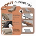 thumbnail image 2 of HOMEDIARY 3-Piece Outdoor Wicker Chaise Lounge Chair Set with Side Table, All Weather Patio Rattan Reclining Sunbathing Lounger Chair with 6-Position Adjustable Backrest, Armrest & Pillow, Beige, 2 of 7