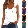 thumbnail image 5 of Sleeveless Tops for Women Casual Summer Tank Tops Loose V-Neck O Ring Shoulder Tshirts Blouse Green 2XL, 5 of 5
