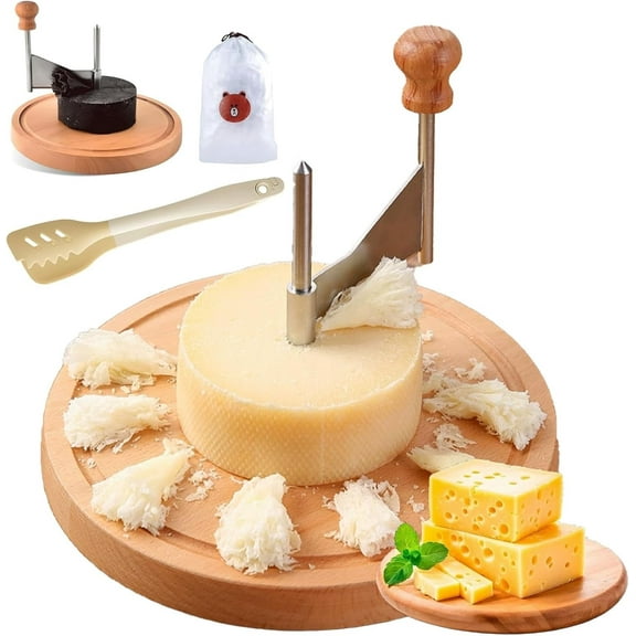 Cheese Curler Wheel, Cheese Curler Flower Maker Wheel Slicer with Dome Lid, Stainless Steel Cheeses Shaver with Sharp Blade for Girolle to Create Beautiful Rose-Shaped Cuts (Style A)