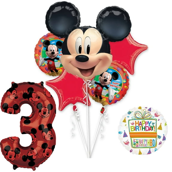 Mickey Mouse Party Supplies 3rd Birthday Clubhouse Balloon Bouquet Decorations