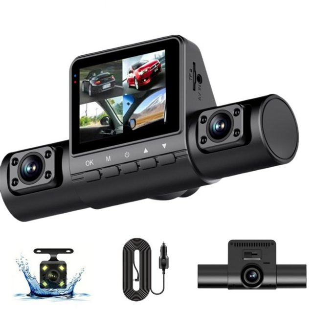 HLONK 4 Channel Dash Cam Front Rear Left Right 1080P Dash Camera For Cars Dashcam 4 Way Car Camera With IR Night Vision Loop Recording Motion Detection