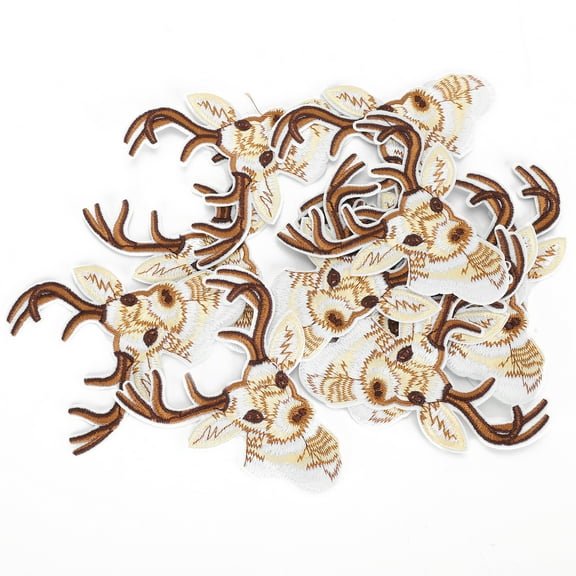 Octpeak 12Pcs Deer Head Patches Embroidered Iron On Patch For  Clothing Luggage Decoration, Embroidered Patches,Embroidered Patches
