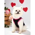 thumbnail image 3 of Michel M 1pc Pet Dog & Cat Universal Vest With Lovely Heart Print In Pink & White, 3 of 4