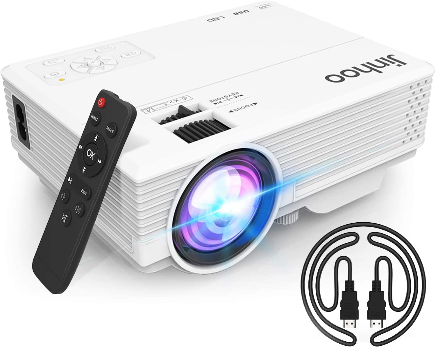 Jinhoo Latest Technology to Phone Projector, Mini Video Projector with