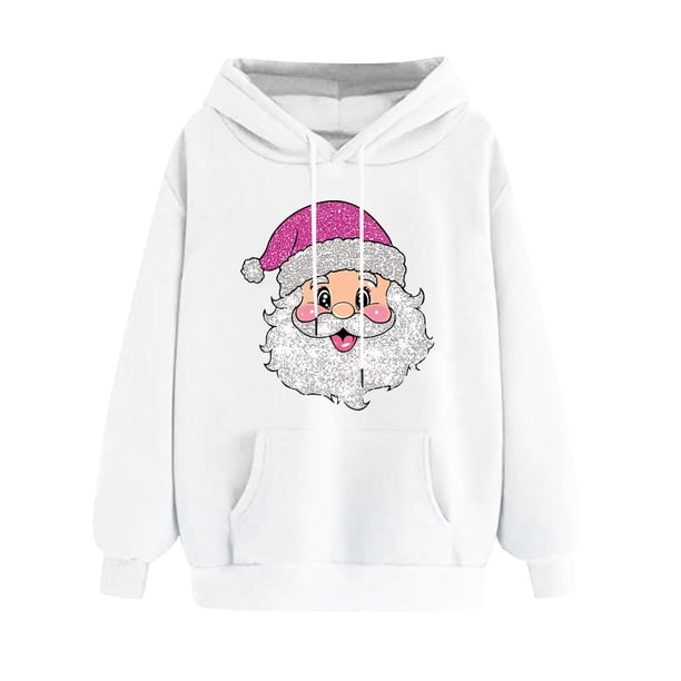 WILLBEST Sudadera Navideña para Mujer con Estampado Navideño, Cuello Redondo y Manga Larga, Estilo Casual y con Capucha Chica