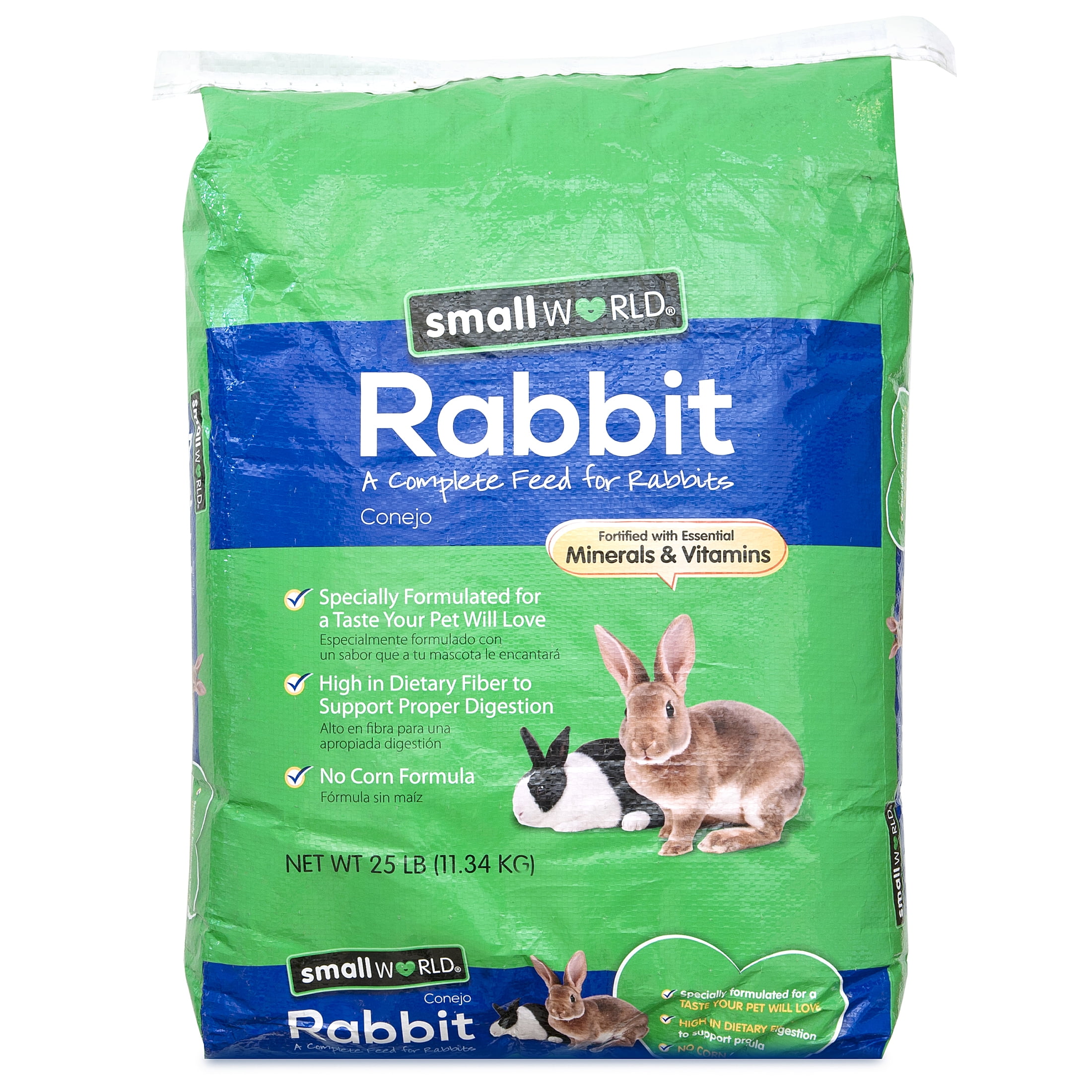 small world complete feed for rabbits fortified with essential minerals vitamins 25 lb walmart com walmart com