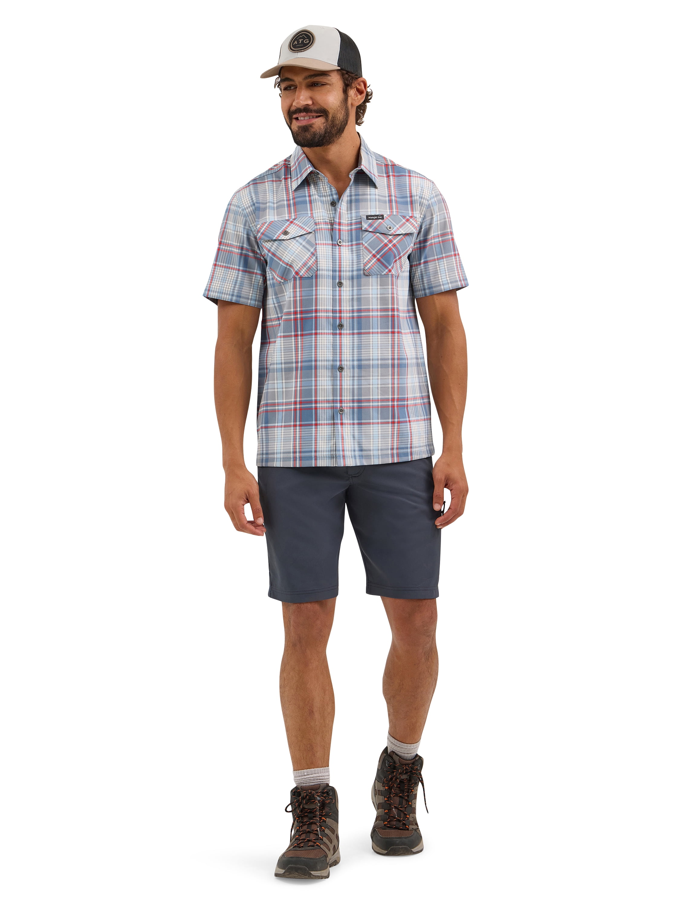 Wrangler® Men's Outdoor Short Sleeve Utility Shirt with Moisture Wicking, Sizes S-5XL