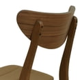thumbnail image 4 of Christopher Knight Home Wood Dining Chairs with Faux Leather Seat, Splayed Legs, Walnut+Brown, Set of 2, 4 of 8
