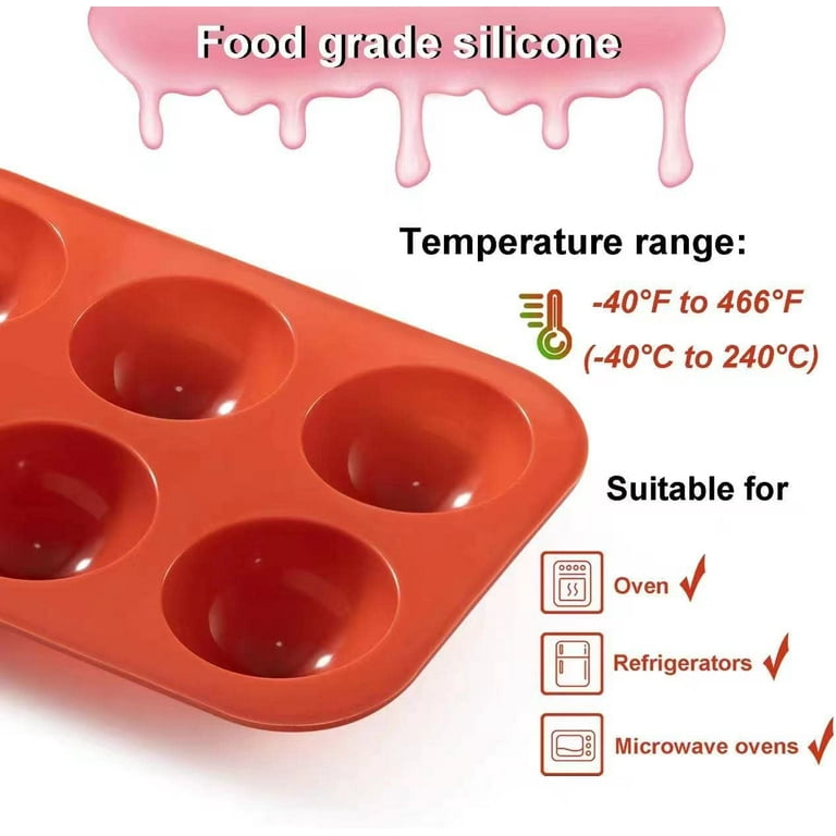 Chocolate Molds Silicone, Chocolate Molds with 6 Semi Sphere Jelly Holes, 2  Packs Hot Cocoa Bomb